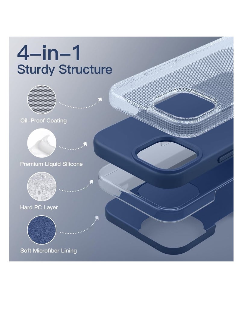 Silicone Case For IPhone 14 6.1-Inch Silky-Soft Touch Full-Body Protective Phone Case Shockproof Cover With Microfiber Lining (Cobalt Blue) - Image 3