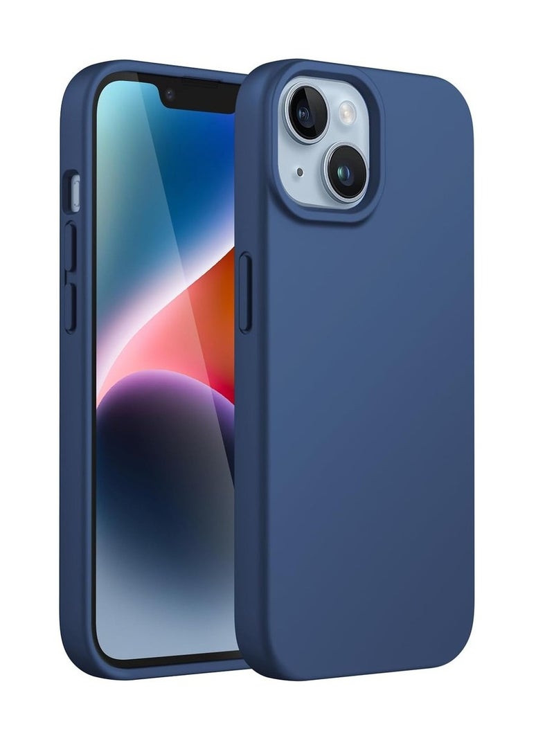 Silicone Case For IPhone 14 6.1-Inch Silky-Soft Touch Full-Body Protective Phone Case Shockproof Cover With Microfiber Lining (Cobalt Blue) - Image 1