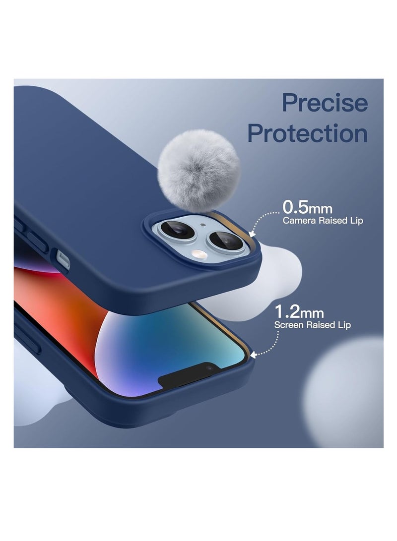 Silicone Case For IPhone 14 6.1-Inch Silky-Soft Touch Full-Body Protective Phone Case Shockproof Cover With Microfiber Lining (Cobalt Blue) - Image 5