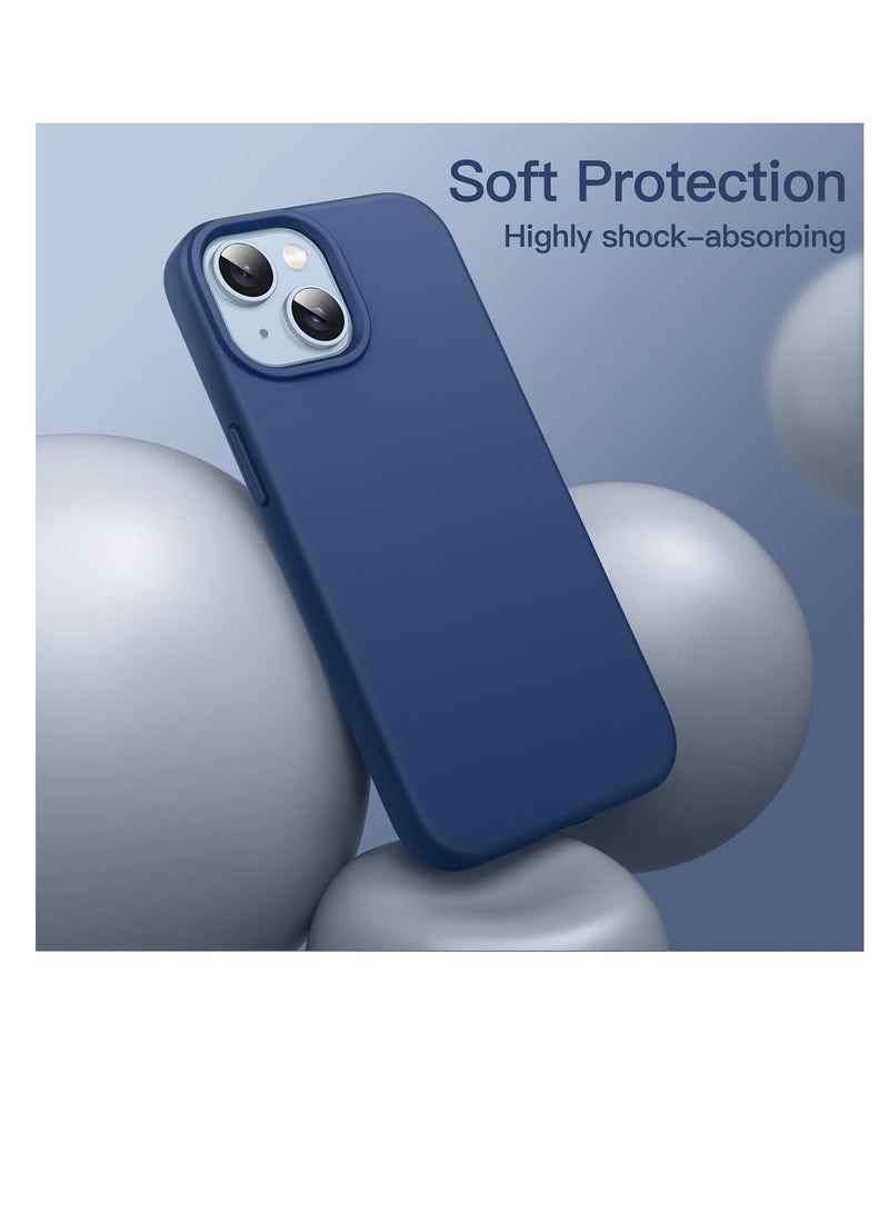 Silicone Case For IPhone 14 6.1-Inch Silky-Soft Touch Full-Body Protective Phone Case Shockproof Cover With Microfiber Lining (Cobalt Blue) - Image 4