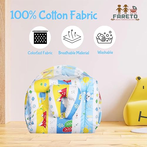 Fareto Combo of Baby Nest | Bed with Net | Carry Bag | 4 Pcs Bedding Set(0-6 Months) (Blue) - Image 4