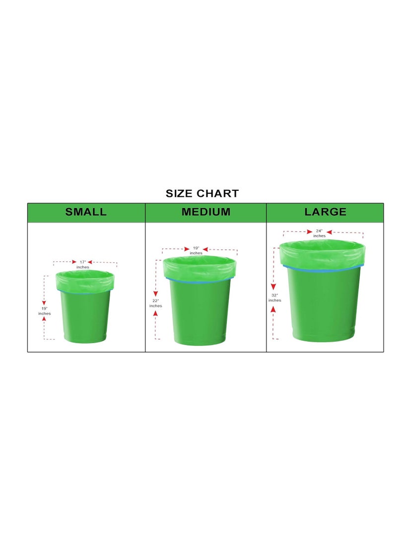 shalimar Shalimar Premium Drawstring Garbage Bag – 120 Bags (4 Rolls) – 48 x 53 cm – Fits 5 Gallon Bins  – Medium Size Dustbin/Trash Bags – Leak-Proof & Tear-Resistant – Green  - Image 4