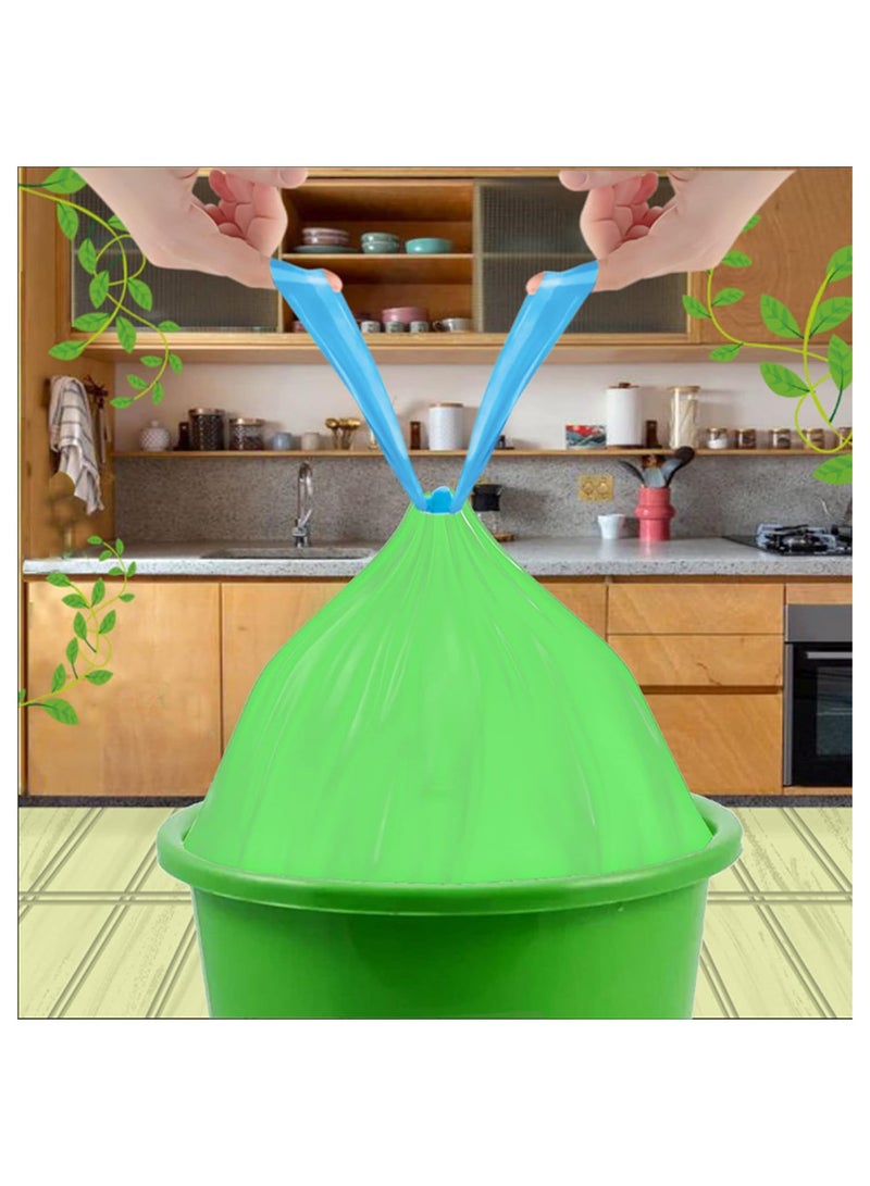shalimar Shalimar Premium Drawstring Garbage Bag – 120 Bags (4 Rolls) – 48 x 53 cm – Fits 5 Gallon Bins  – Medium Size Dustbin/Trash Bags – Leak-Proof & Tear-Resistant – Green  - Image 5