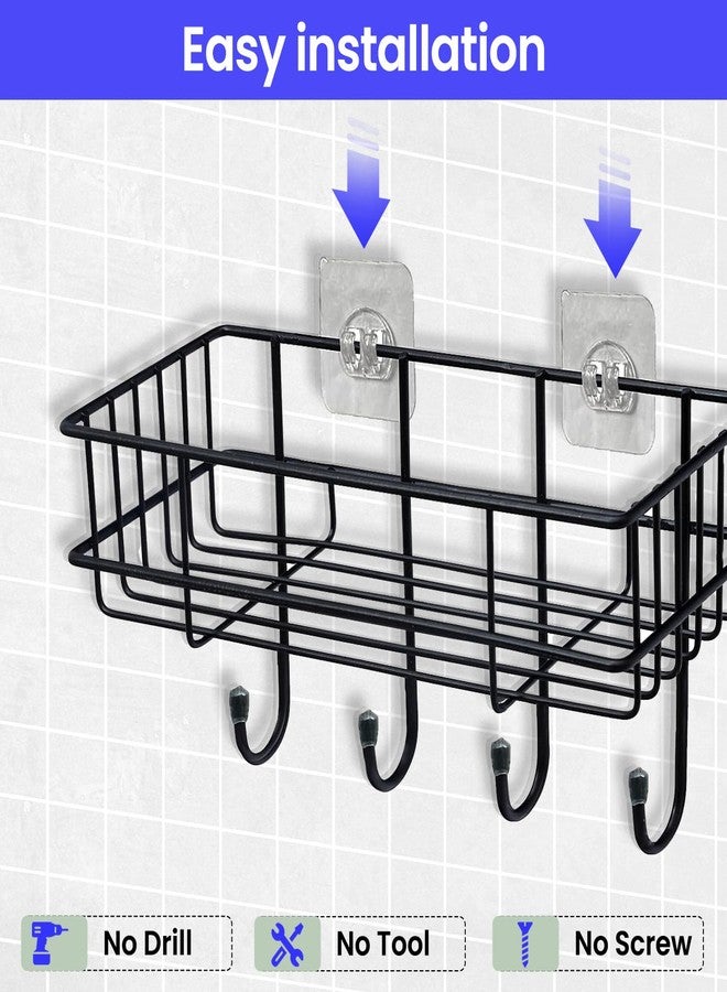 WonderStand SHELFIE Plus (Set of 1) | Multipurpose Bathroom Shelf Rack, GI Steel (Set of 2) with Hooks Bathroom Shelf Rack Storage Accessories Organizer - Image 2