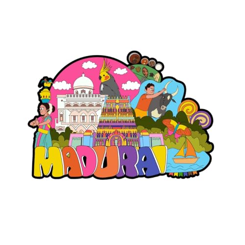 Skywalk India Souvenir Madurai Fridge Magnet (Multicolor) M-804 - Image 1