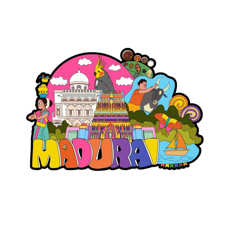 Skywalk India Souvenir Madurai Fridge Magnet (Multicolor) M-804 - Image 4