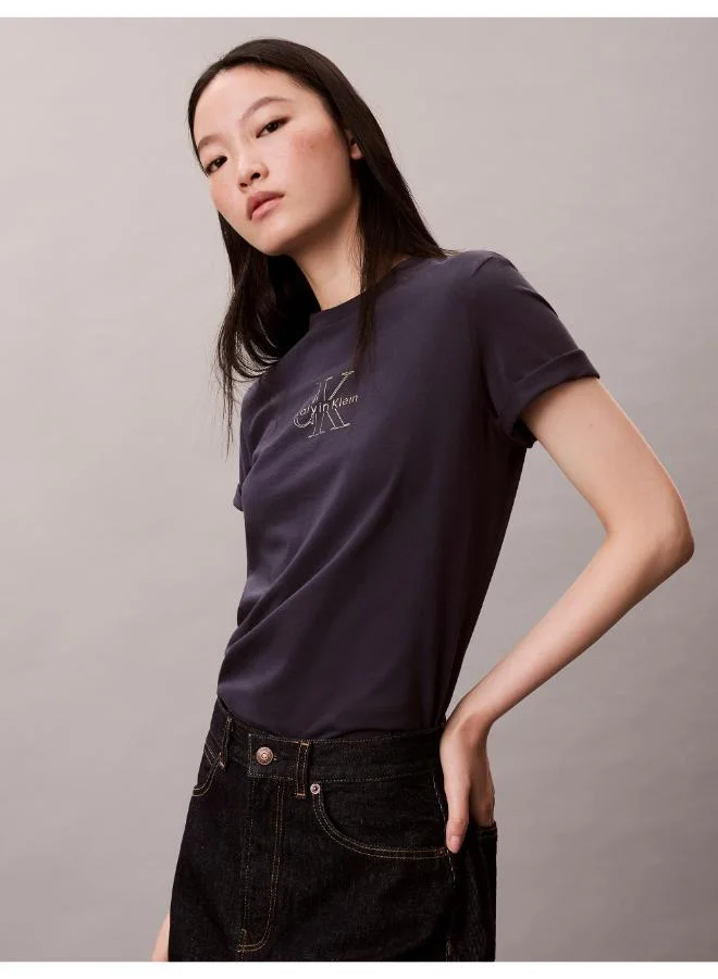 كالفن كلاين جينز تيشيرت بياقة دائرية برسومات