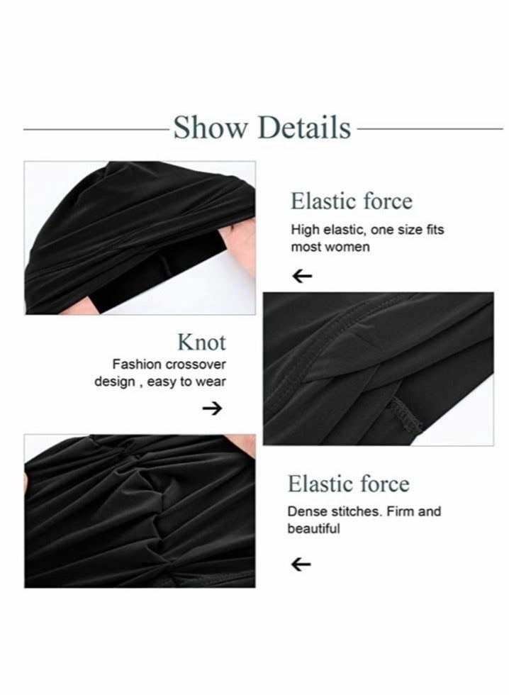 ٤ قطع من عمامات نسائية ناعمة مع غطاء رأس مطوي - Image 5