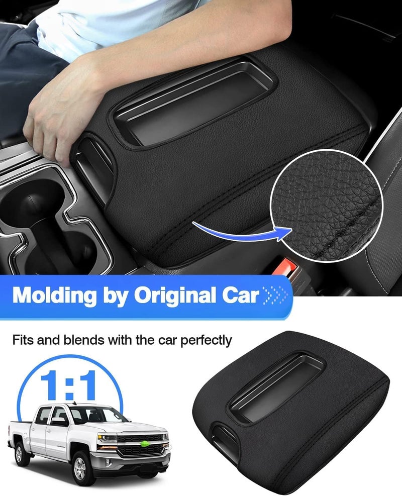 Autorder Center Console Cover for 2014-2018 Chevy Silverado/GMC Sierra 1500 2500 3500 Accessories Armrest Cover Anti-Scratch Middle Console Pad Armrest Protector(with Full Central Floor Console) - Image 3