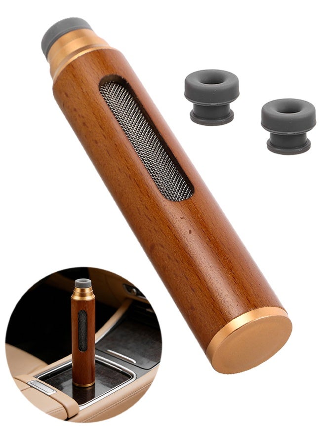 Portable Handheld Car Ashtray, Compact Heat Resistant Wood Silicone Ashtray for Indoor Outdoor Smoking Home Office Travel Car Accessories - Image 1