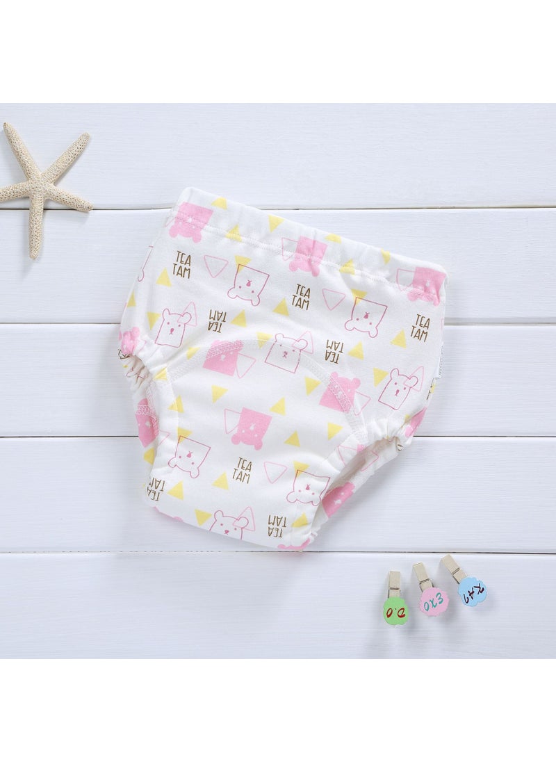 Korean 4-Layer Muslin Diaper Waterproof Reusable Cotton Training Pants for Newborn Pink Pikachu 