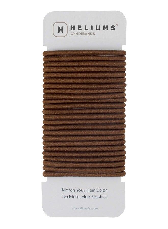Cyndibands Elastic Hair Ties - Brown - No Damage 4mm Ponytail Holders for Women & Kids, 24-Pack Hair Elastics in Neutral Colors - Image 1