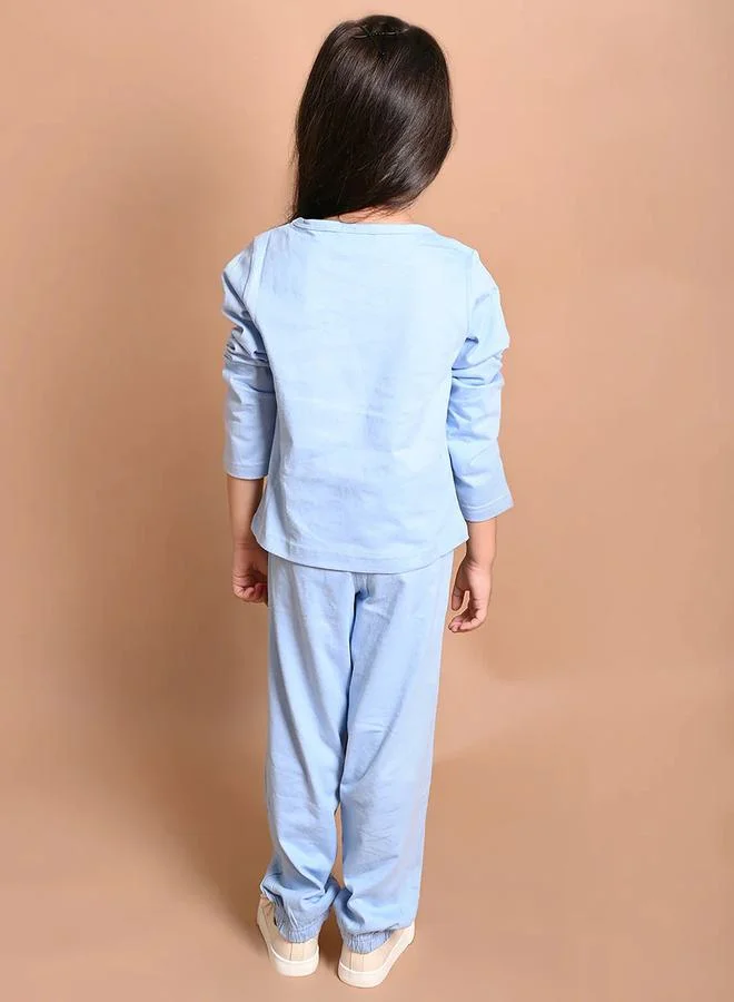 LILPICKS Never Mind Slogan Printed Top & Jogger Set by Styli