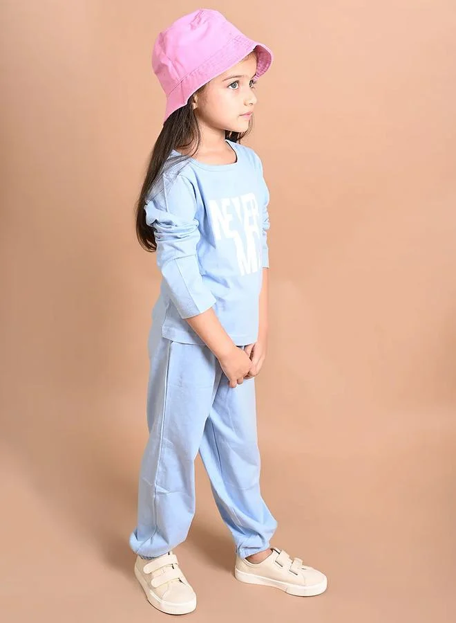 LILPICKS Never Mind Slogan Printed Top & Jogger Set by Styli