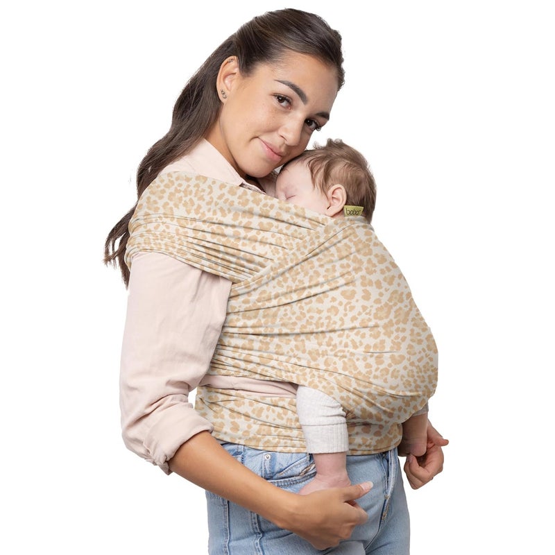 Boba Baby Wrap Carrier â€“ Original Baby Sling Carrier for Newborns (7â€“35 lbs), Soft, Secure, Hands-Free & Ergonomic, Ideal for Comfortable Bonding, New Parents (Sand Leopard) - Image 1