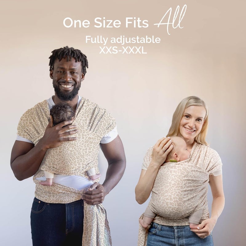 Boba Baby Wrap Carrier â€“ Original Baby Sling Carrier for Newborns (7â€“35 lbs), Soft, Secure, Hands-Free & Ergonomic, Ideal for Comfortable Bonding, New Parents (Sand Leopard) - Image 2