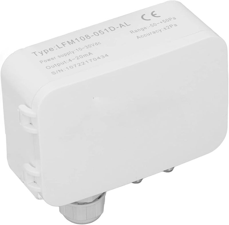 LFM108 White ABS Differential Pressure Transmitter HVAC Sensor For Airflow Control - Image 4