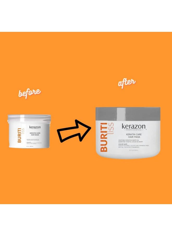 Kerazon Professional - Hair Mask Anti Frizz Keratin Care, Moisturizing, Deep Hydration for Dry Damaged Hair Buriti Liss - Image 1