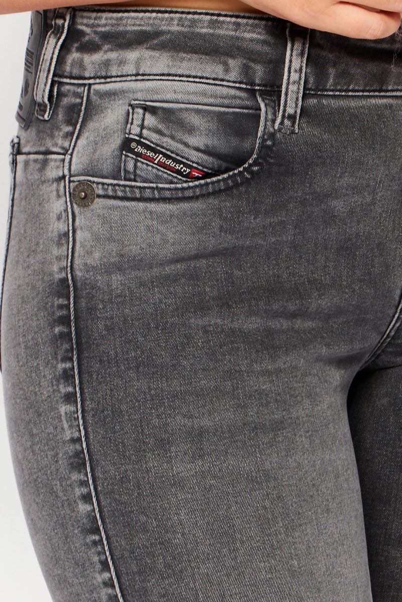 DIESEL Women D-Jevel Slim Fit Wash Stretchable Denim, Grey - Image 5