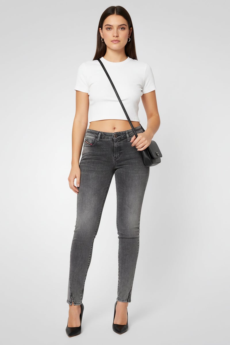 DIESEL Women D-Jevel Slim Fit Wash Stretchable Denim, Grey - Image 2