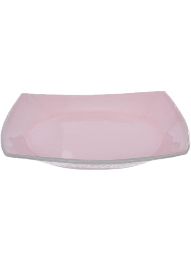 Rosa By Fathy Mahmoud High Quality Glass Plate, 19 * 19Cm - Quadrado Rose - Image 1