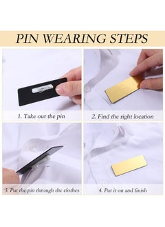 Geosar 50 Pcs Name Tag Badge Blanks 1 X 3" Brushed Gold Round Corners Pin Diy Blank Id Name Badge For Office Workers Students  - Image 5