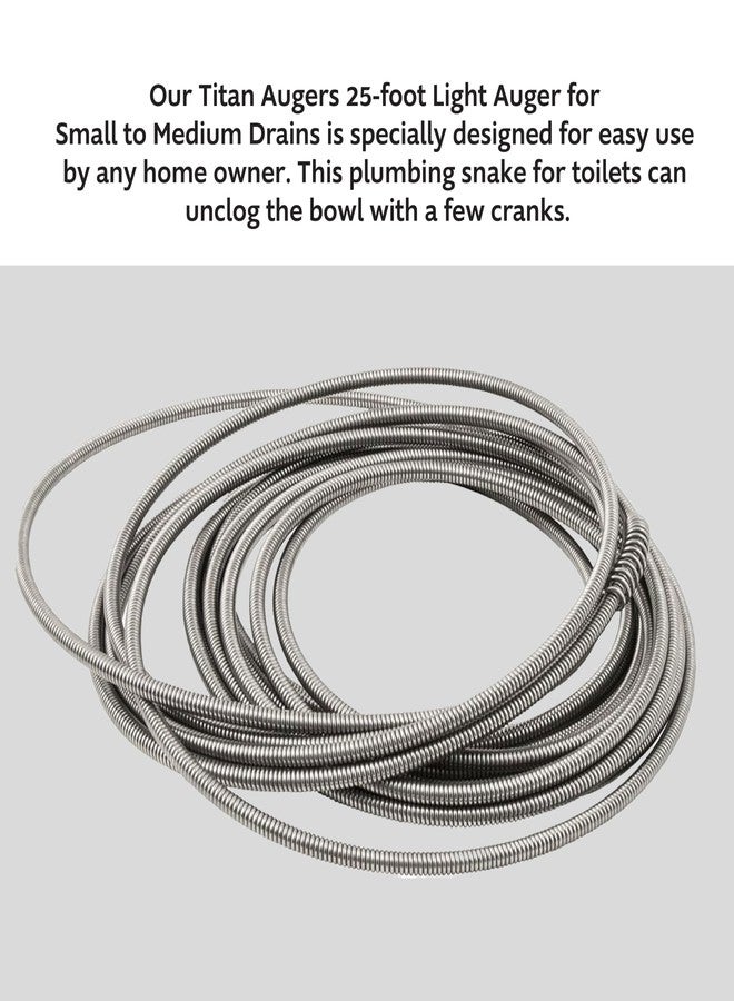 Plumb Craft .25-in. Diameter Steel 25-Foot Light Auger for Small to Medium Drains 7710025, Hand-Cranked Toilet Snake and Drain Clog Remover, Plumbing Snake for Toilets and 2-inch Wide Drains - Image 2