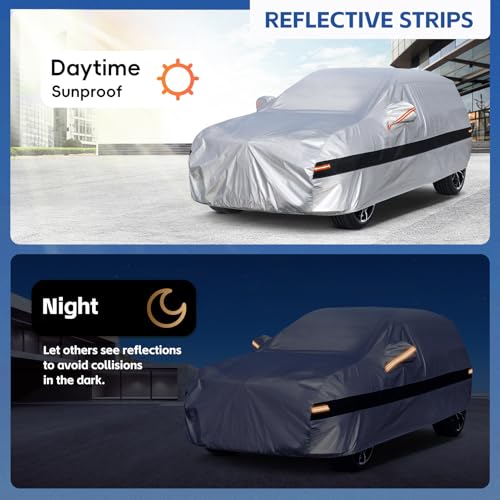 Holthly 10 Layers SUV Car Cover Custom Fit for Mazda CX-9/CX-90/CX 9/CX 90 (2007-2025) Waterproof All Weather for Automobiles, Outdoor Full Cover Rain Sun UV Protection.Silver - Image 5