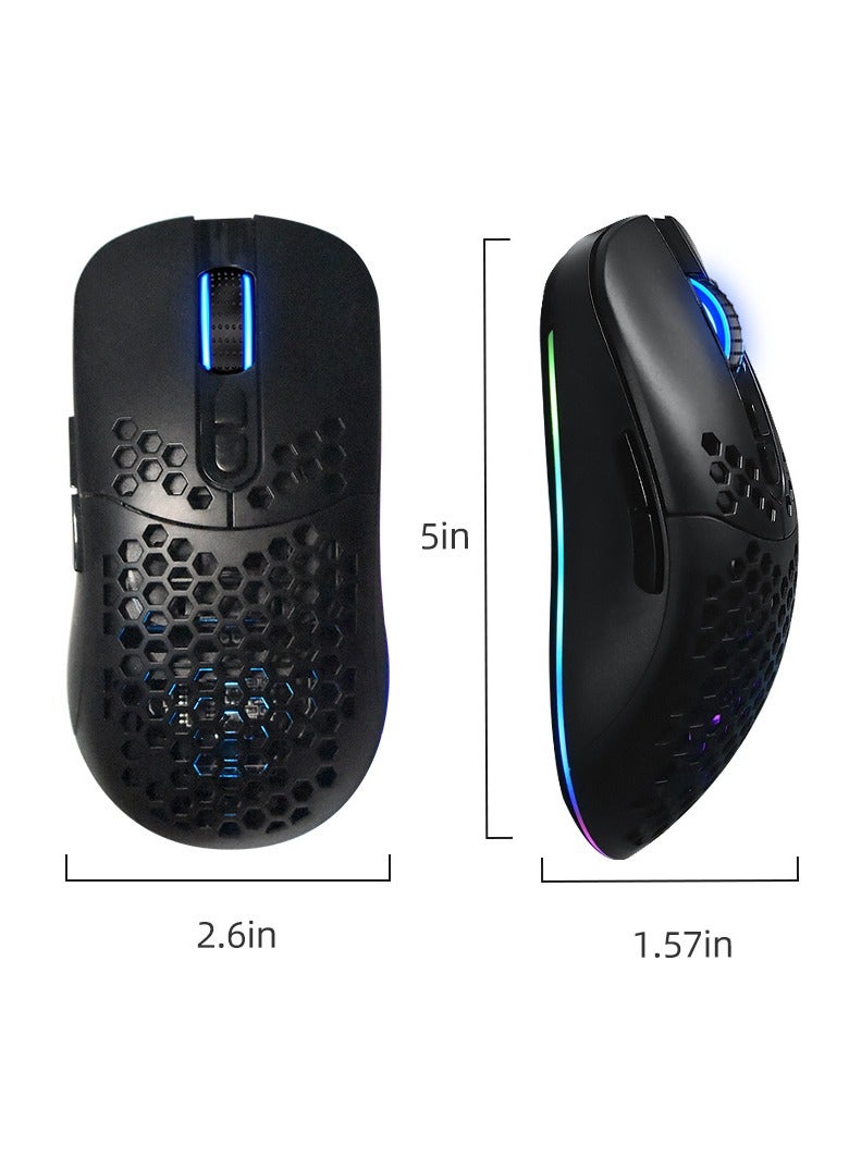 Wireless Bluetooth Dual-Mode Charging Mouse, RGB Light Mouse - Game Essential Wireless Mouse Office - Image 3