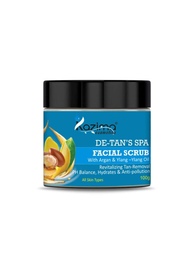 KAZIMA DE-Tan SPA Facial Scrub (100g) with Argan & Ylang Ylang Oil - Image 1