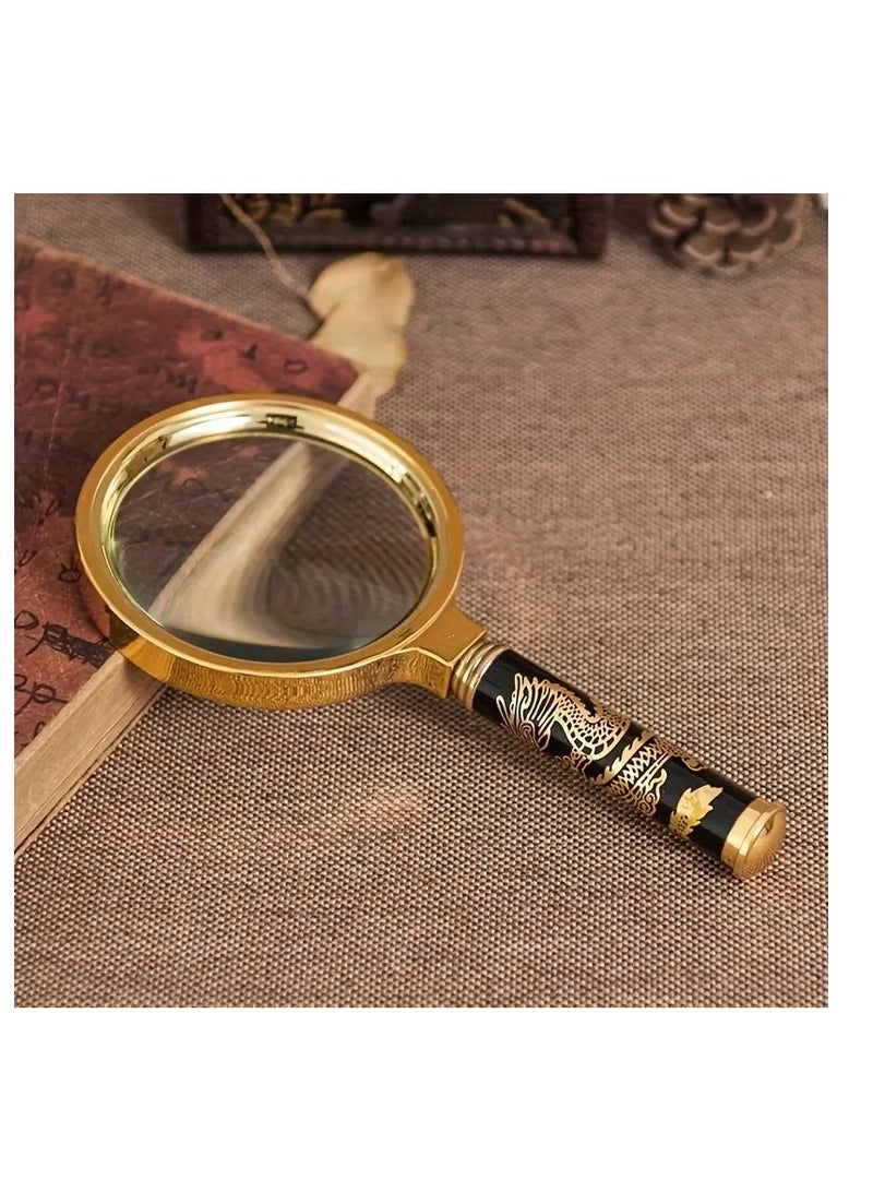 Exquisite Magnifying Glass With Advanced Dragon Pattern, 10x Magnification - Image 1