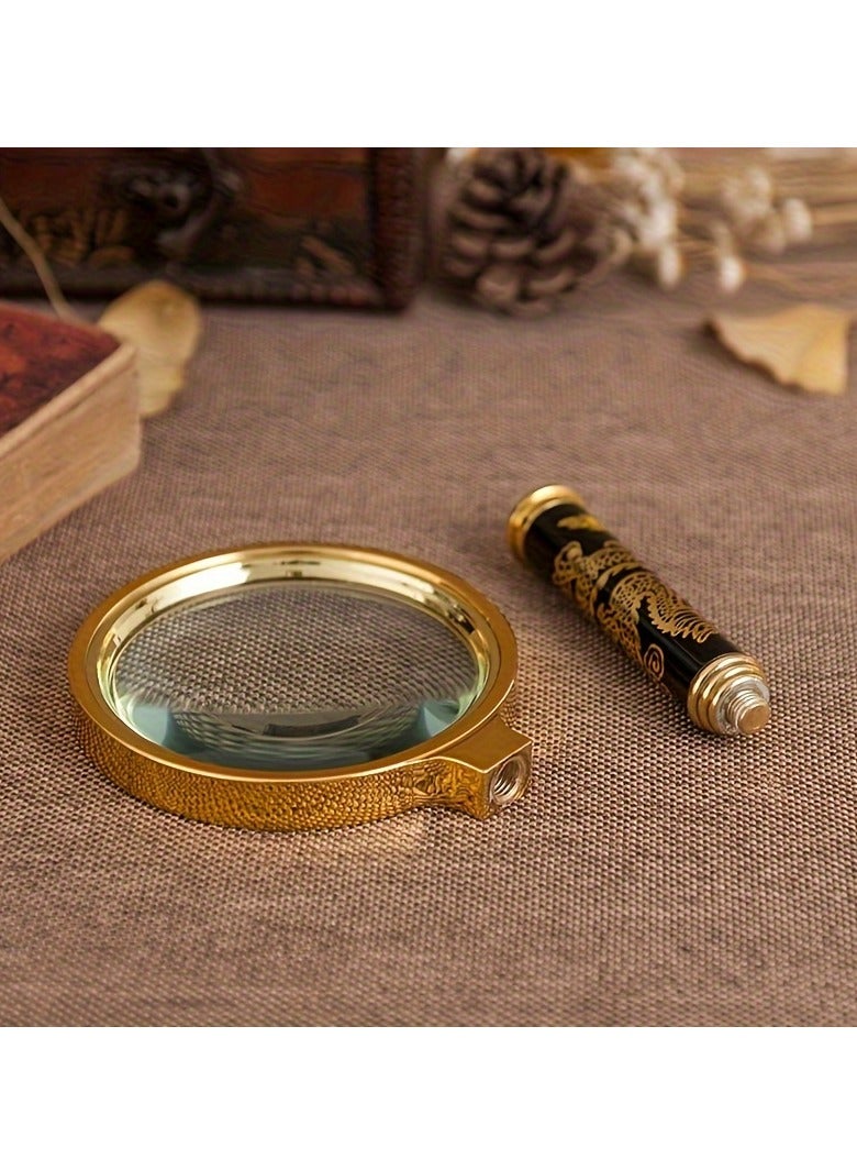 Exquisite Magnifying Glass With Advanced Dragon Pattern, 10x Magnification - Image 4