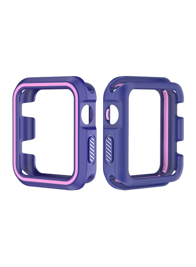 NIBEMINENT Protective Case Cover For Apple Watch Series 3 38 mm Blue/Pink - Image 1