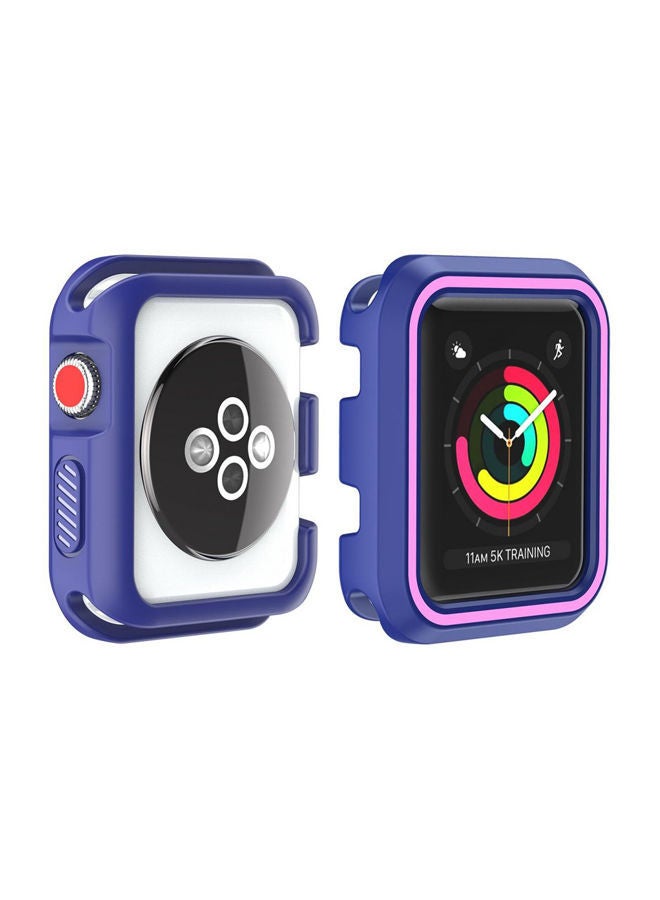 NIBEMINENT Protective Case Cover For Apple Watch Series 3 38 mm Blue/Pink - Image 2