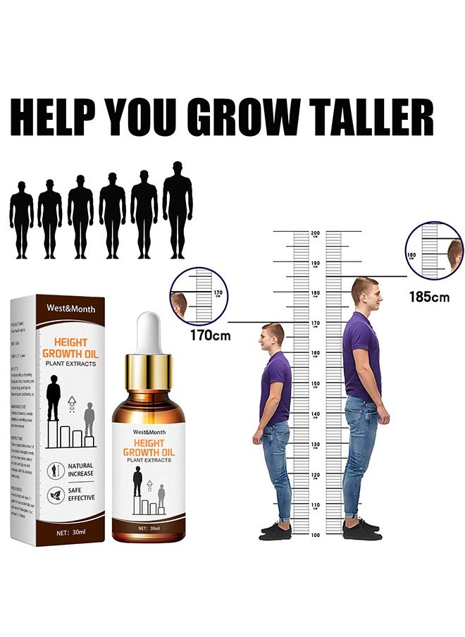 West&Month Height Growth Oil Plant Extracts - Height Increaser Oil, Bone Growth, Height Increase and Rapid Growth, Foot Stimulation Massage Health Care Product to Increase Height for Teens 30ML  - Image 1