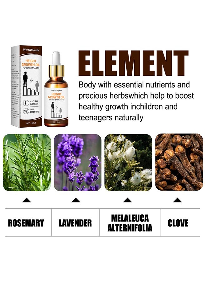 West&Month Height Growth Oil Plant Extracts - Height Increaser Oil, Bone Growth, Height Increase and Rapid Growth, Foot Stimulation Massage Health Care Product to Increase Height for Teens 30ML  - Image 4