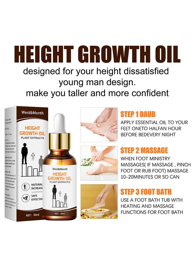 West&Month Height Growth Oil Plant Extracts - Height Increaser Oil, Bone Growth, Height Increase and Rapid Growth, Foot Stimulation Massage Health Care Product to Increase Height for Teens 30ML  - Image 5
