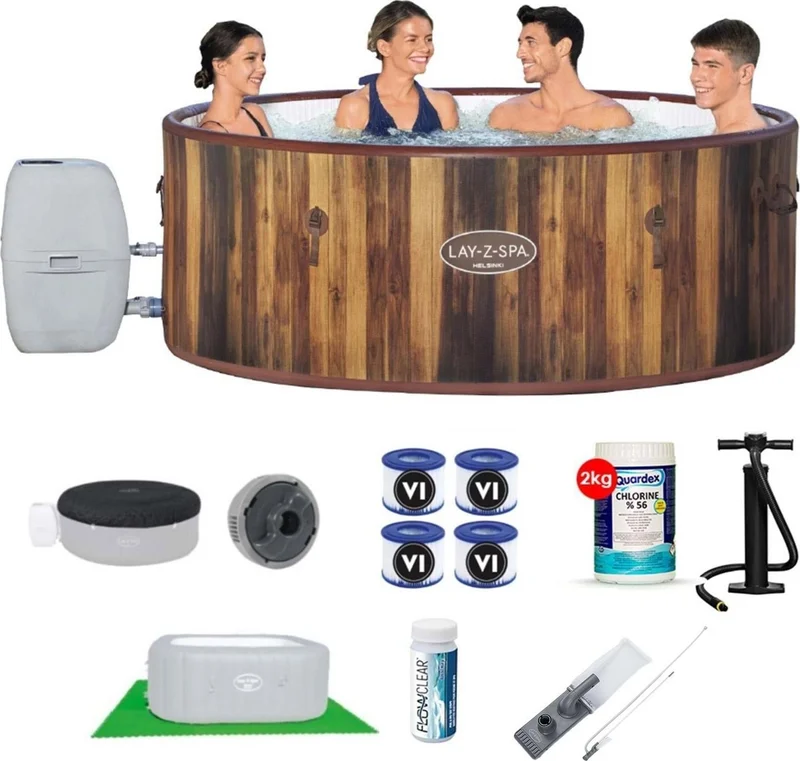 Bestway Lay Z Spa Deluxe Jacuzzi Helsinki Airjet Set BW914 60025