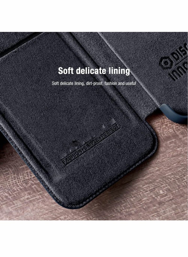 Captaintech Case for Samsung Galaxy S22 Ultra Case with Camera Cover and Card Holder,  PU Leather Case with Flip Cover and Slide Camera Protection, Durable Shockproof Cover for Samsung S22 Ultra (Black) - Image 3