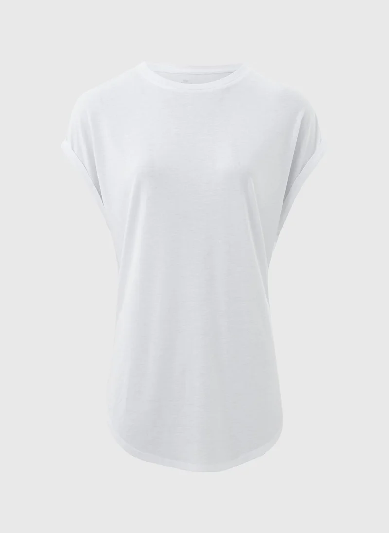 Matalan White White Longline T-Shirt for Women | Best Price UAE