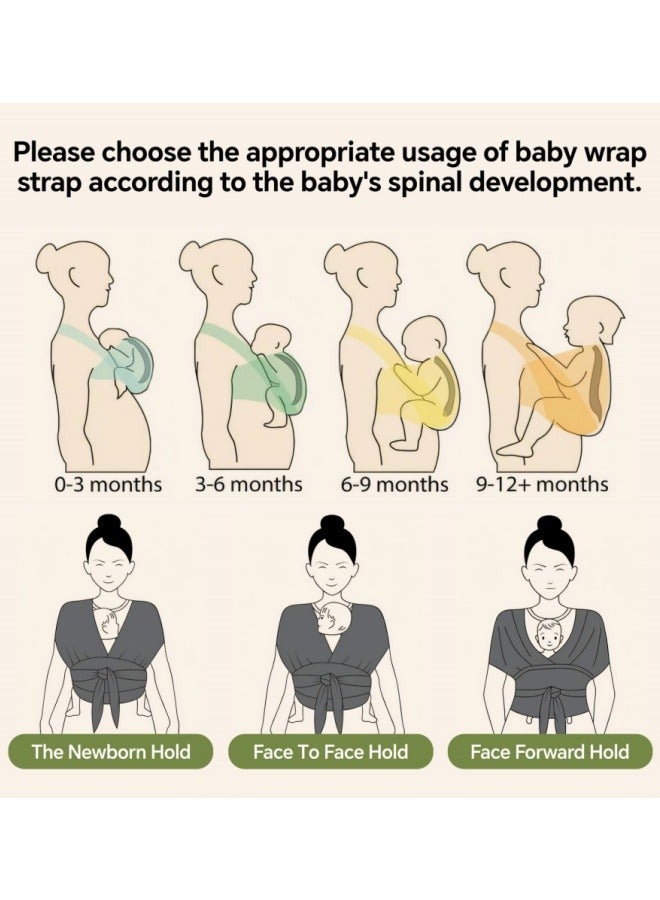 حاملات الأطفال - حاملة أطفال واحدة للجميع - حاملة أطفال قابلة للتهوية ومريحة لمجموعة واسعة من الاستخدامات - حاملة أطفال بدون استخدام اليدين - حاملة أطفال حديثي الولادة (رمادي فاتح) - Image 5