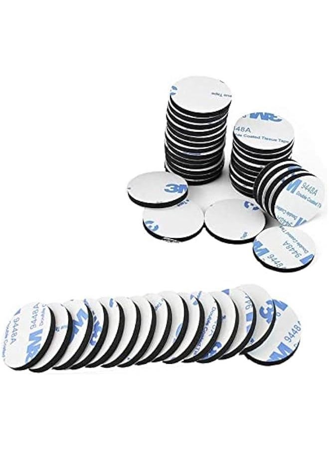Generic 50 Pack 30mm Double Sided Foam Tape Strong Pad Sticky Pads Adhesive Foam Mounting Pads Round Self-Adhesive Tape for Walls and Floor, Door, Plastic, Glasses, Metal, Black  - Image 1