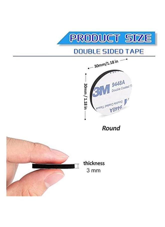 Generic 50 Pack 30mm Double Sided Foam Tape Strong Pad Sticky Pads Adhesive Foam Mounting Pads Round Self-Adhesive Tape for Walls and Floor, Door, Plastic, Glasses, Metal, Black  - Image 4