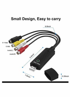 USB 2.0 Audio / Video Converter, VHS to Digital Capture Card VCR TV DVD Converter Adapter for Mac, PC Support Windows 2000 10 8 7 Vista XP Android
