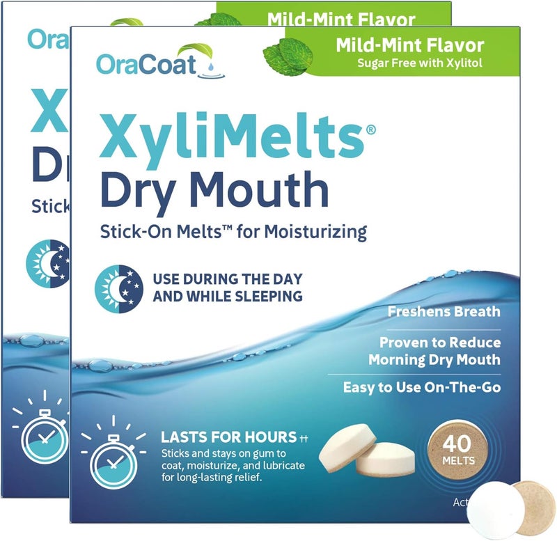 OraCoat XyliMelts Dry Mouth Relief - Mild Mint Flavor, 80-Count Box - Image 1