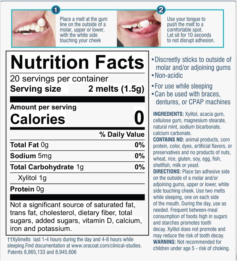 OraCoat XyliMelts Dry Mouth Relief - Mild Mint Flavor, 80-Count Box - Image 3