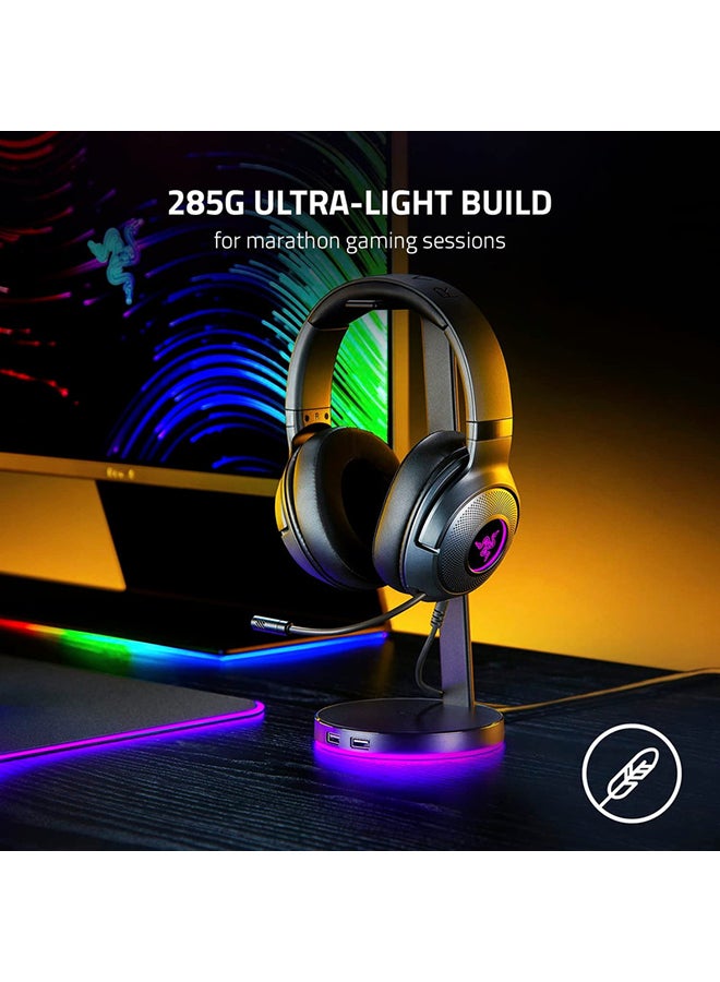 Razer Kraken V3 X Wired USB Gaming Headset, Lightweight Build, Triforce 40mm Drivers, HyperClear Cardioid Mic, 7.1 Surround Sound, Chroma RGB Lighting - Black I RZ04-03750300-R3M1 - Image 2
