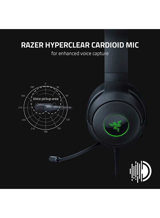 Razer Kraken V3 X Wired USB Gaming Headset, Lightweight Build, Triforce 40mm Drivers, HyperClear Cardioid Mic, 7.1 Surround Sound, Chroma RGB Lighting - Black I RZ04-03750300-R3M1 - Image 4