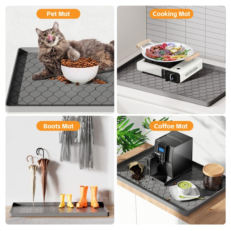 Winisok Silicone Under Sink Mat 37" x 22", kitchen Essentials and Gadgets, Shelf liner and Cabinet Protector, Home Organizers and Storage, Waterproof Bathroom Tray - Image 5