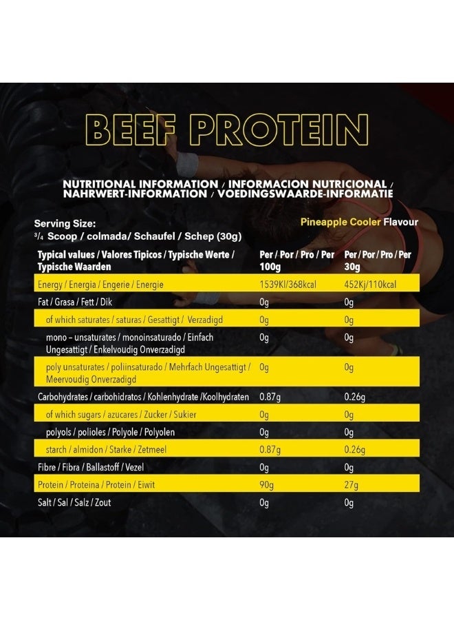 NXT Nutrition Nutrition Beef Protein Isolate - Pineapple - 540G - Clean Muscle Recovery Supplement - 100% Hydrolyzed Beef Protein - Zero Fat & Zero Dairy - Image 4